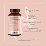 PMS, Headaches & Muscle Tension – Bioavailable Magnesium Glycinate 200mg - Supports Nerve Function, Relaxation & Sleep – 120 Capsules
